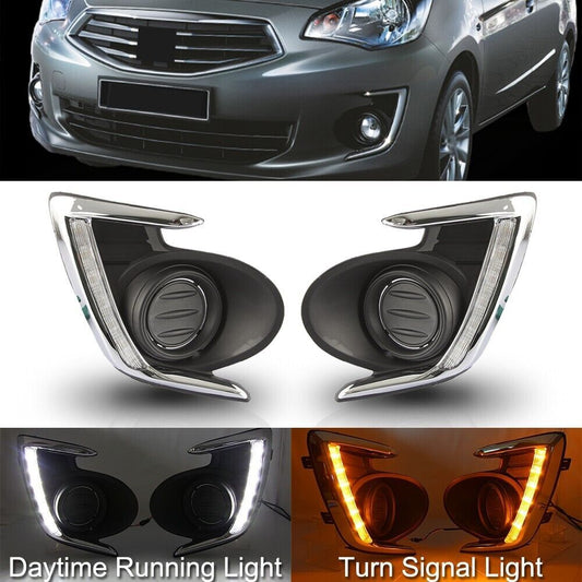 DRL LED Daytime Running Light Fog Lamps for Mitsubishi Attrage/Mirage G4 12-2019