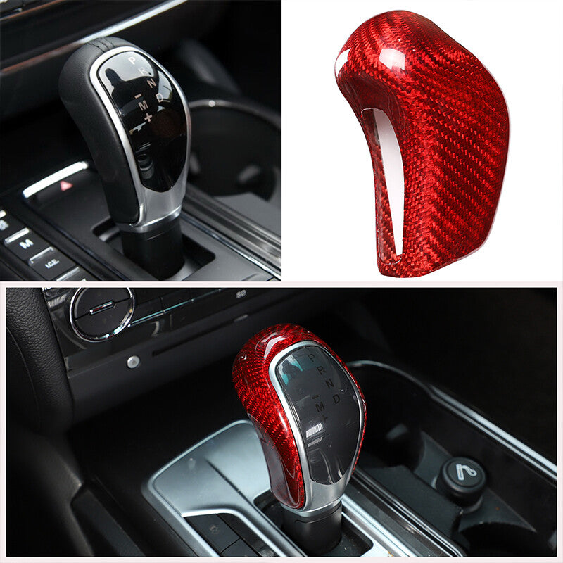 Red dry carbon fiber automotive gear shifter cover trim suitable for Maserati Ghibli for Levante