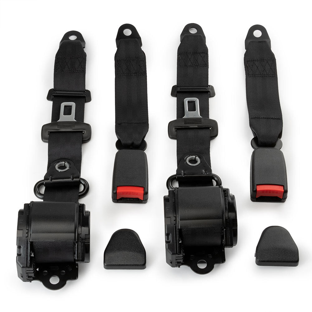 2-pack universal 3-point adjustable and retractable car for seat belts