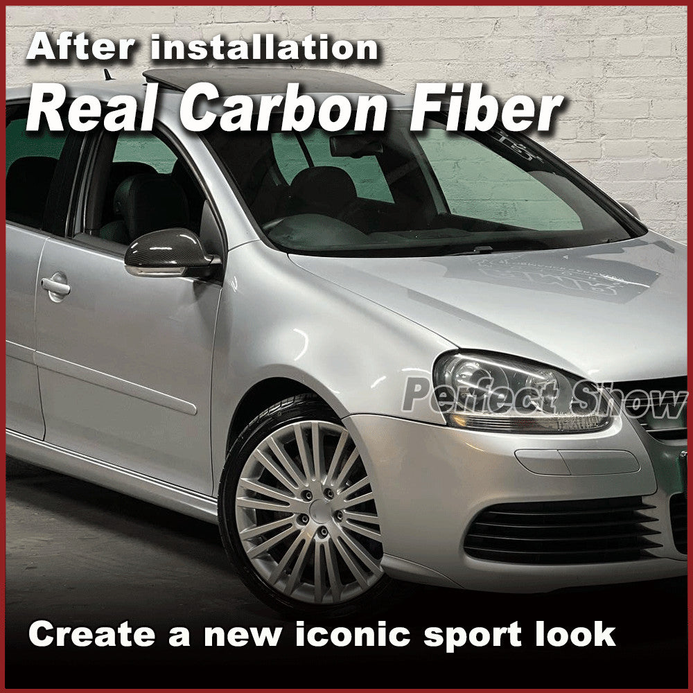 for VW for Golf 5 MK5 GTI R32 2003-09 REAL Carbon Side Mirror Cover Replacement Trim