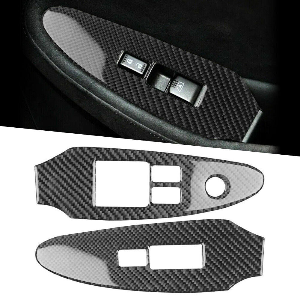 Carbon Fiber Window Lift Switch Panel Frame Trim for NISSAN 370Z Z34 2009-2022