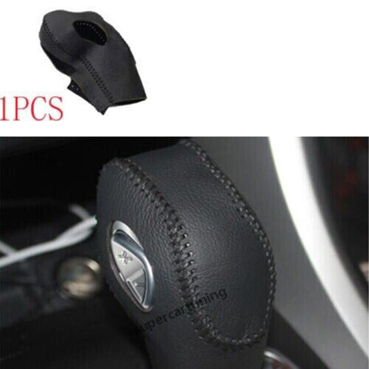 Black Leather Gear Shift Knob Shifter Lever Trim for Ford Escape Kuga 2013-19