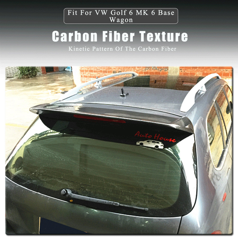Fit for VW for Golf 6 MK 6 Wagon Base 10-13 REAL CARBON Rear Roof Spoiler Wing Lip