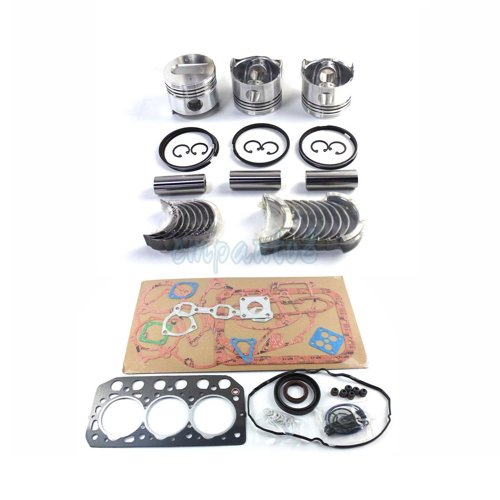 for Mitsubishi S3L S3L2 Engine Rebuild Kit Piston Liner Gasket Valves Bearings