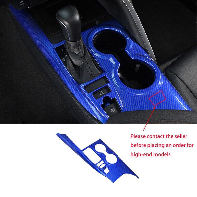 for Camry 18-21Blue Carbon Fiber Look Inner Gear Shift Box Panel Cover Trim