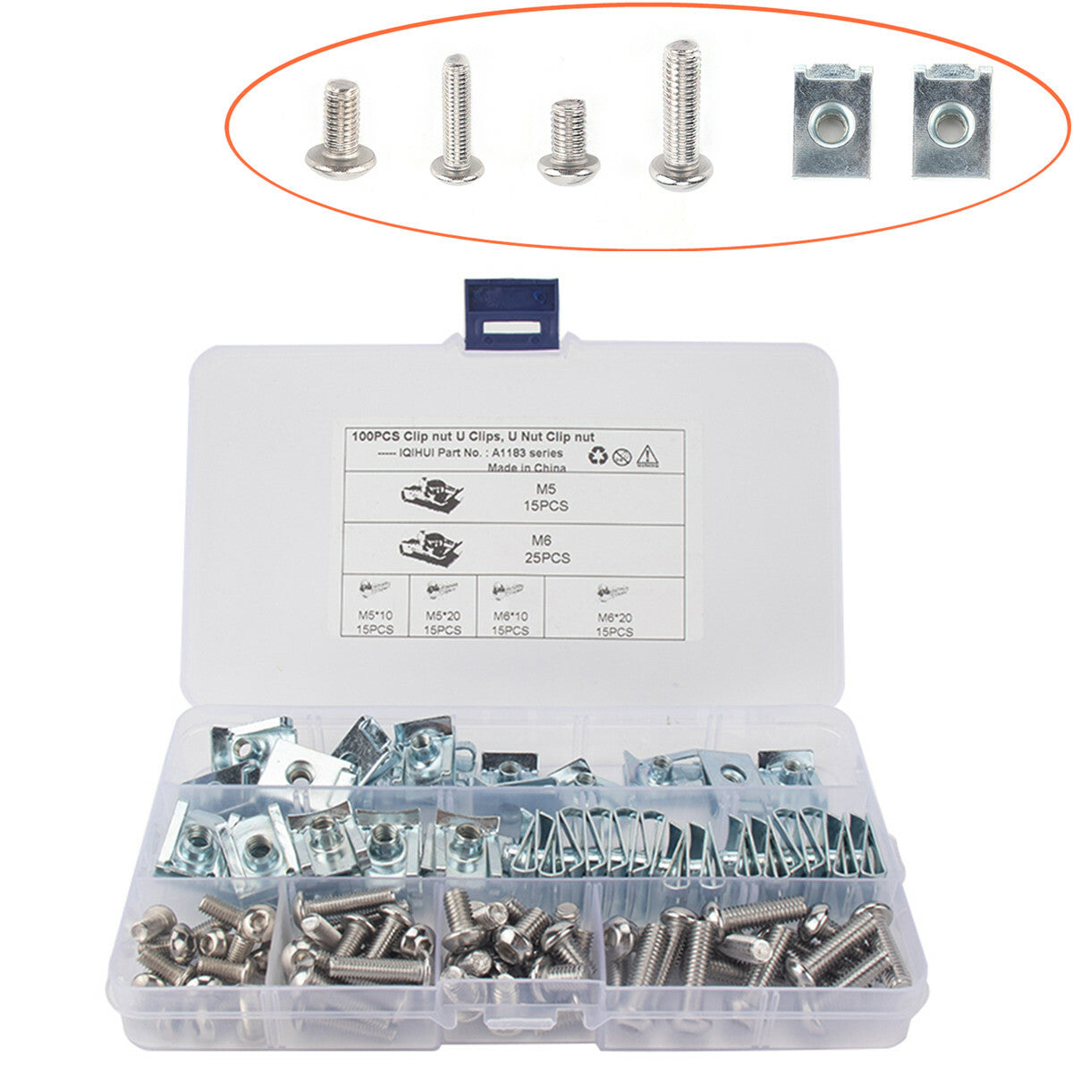 Speed Fasteners U Nuts Self Tapping Screw Spire U Clips Interior Trim 100pcs