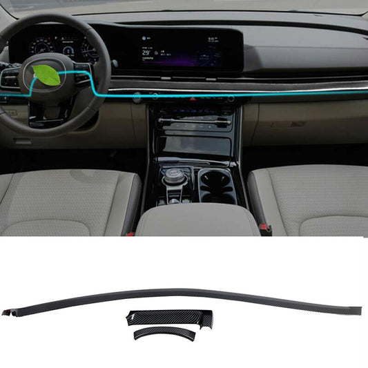 for Kia Carnival 2022-23 Carbon Fiber Center Dashboard Console Trim Strip cover