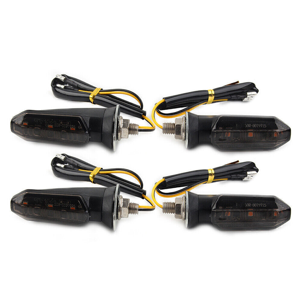 Motorcycle LED Turn Signal Indicator Amber Blinker Light Lamp Smoke Universal 4X