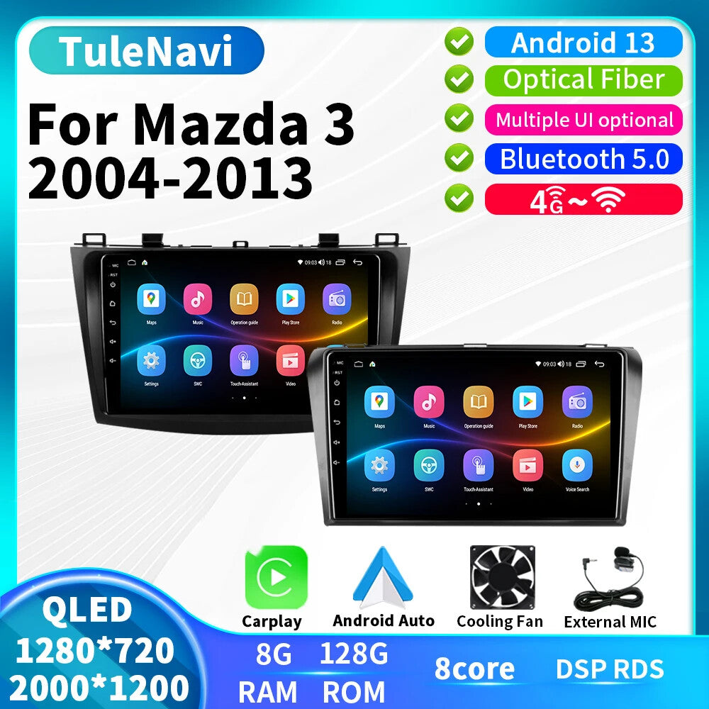 for Mazda 3 2004-2013 Stereo Android CarPlay Car Radio GPS Multimedia Player DSP