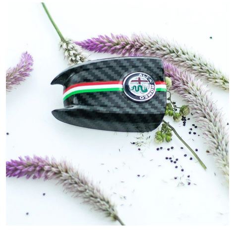 Carbon fiber protective film cover for Alfa Romeo Giulia for Stelvio car key casing