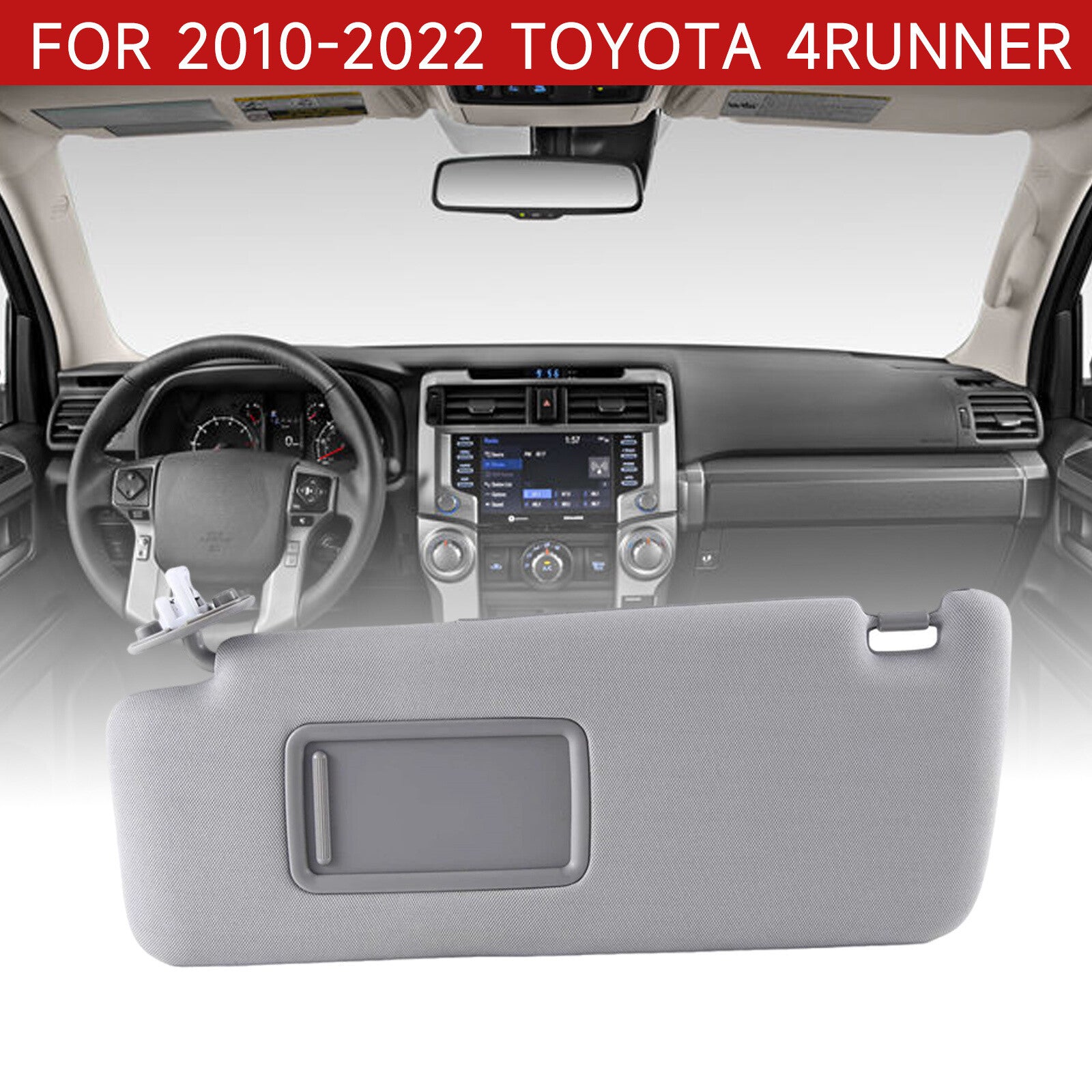74320-35A91-B1 Light Gray Sun Visor Driver's Side Suitable for 2010-2022 for Toyota 4Runner