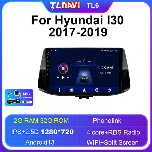 for Hyundai I30 Car Multimedia Radio Stereo Player With Carplay GPS Navigation
