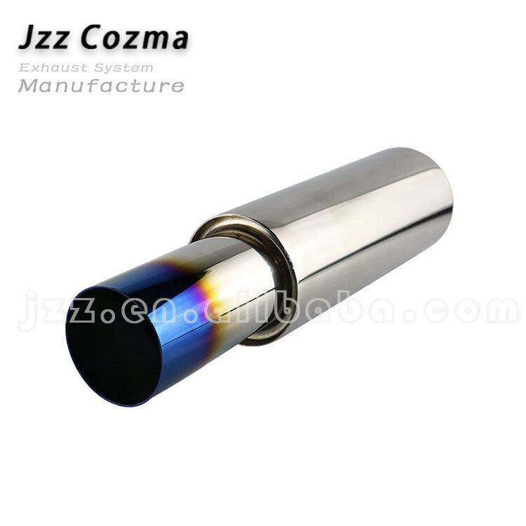 1x 2 Inlet 3.5 OD Great Sound Exhaust Muffler Tips 4.5 Body Resonator Blue