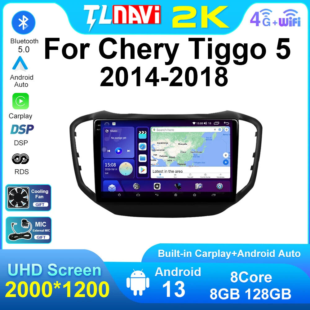 for Chery Tiggo 5 2014-2018 CarPlay Car Radio GPS Multimedia Video Player Screen