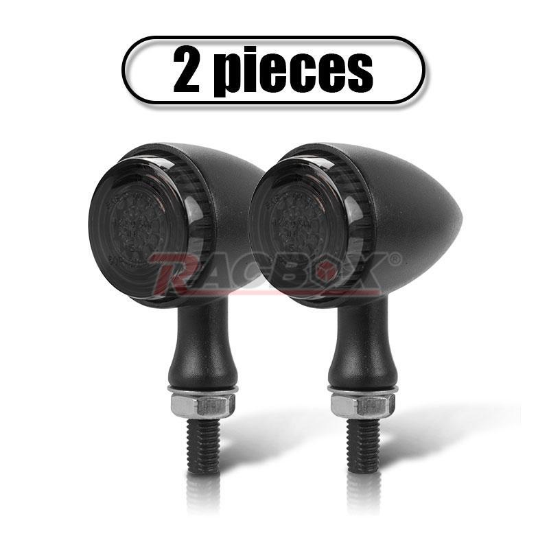 2x Bullet Motorcycle Black Amber LED Turn Signal Light Blinker for Honda for Yamaha