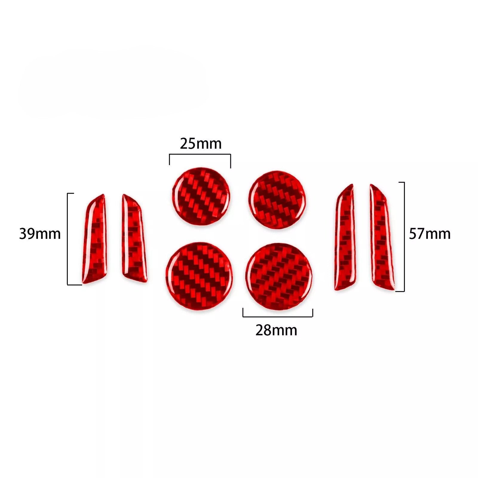 8x Red Car for Seat Adjust Button Switch Cover Trims Accessories for Tesla Model 3/Y