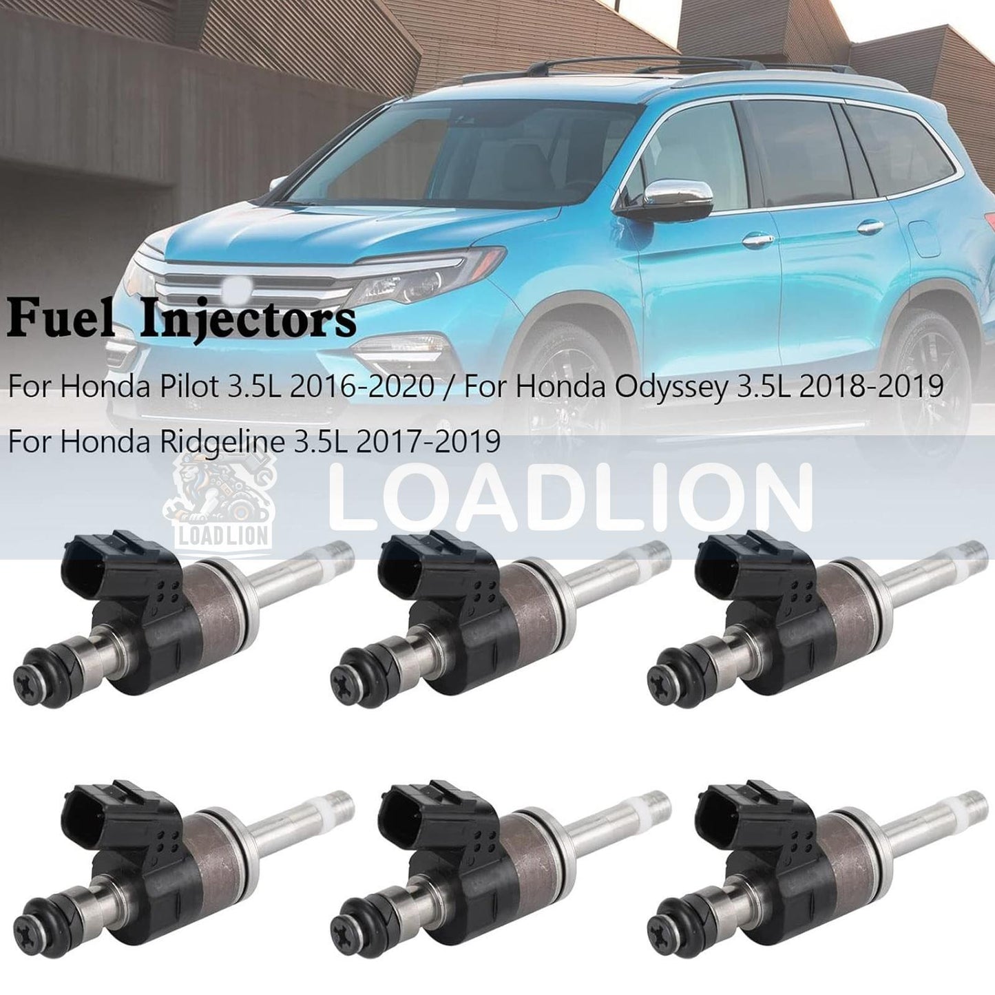 6 PCS Fuel Injectors 16010-RLV-315 for Honda 3.5L Pilot Odyssey Ridgeline