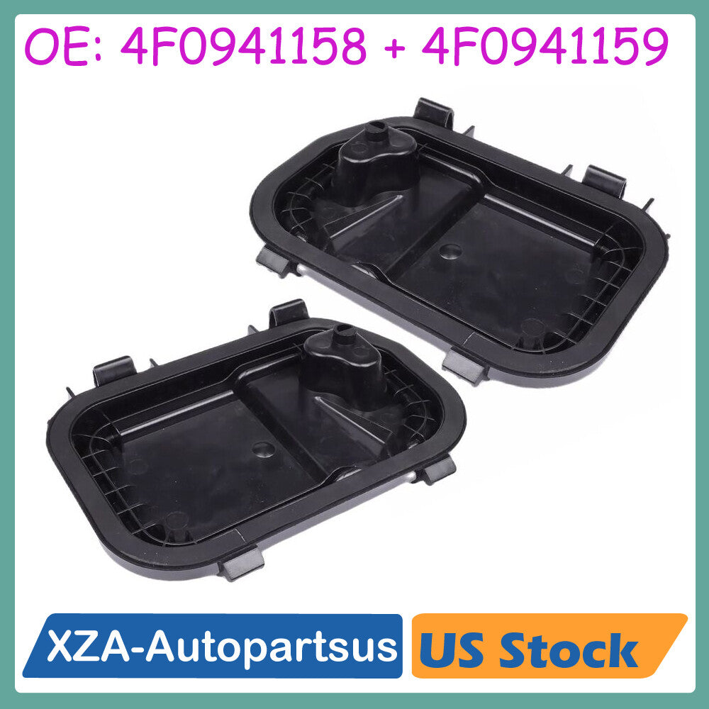 Pair LR Headlight Cover Cap Set For 2005-11 for Audi for A6 Quattro S6 4F0941158 Black