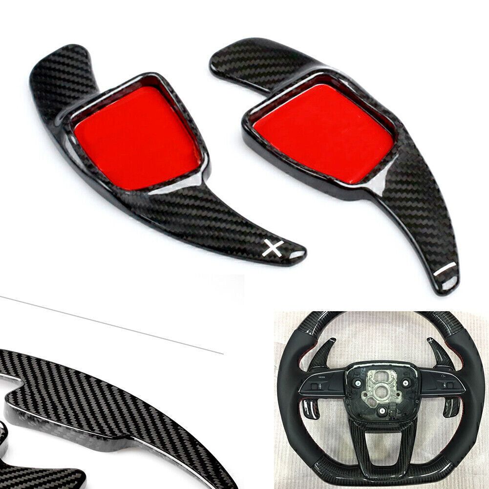 2x Carbon Fiber Steering Wheel Shift Paddle Fit for Audi A3/4/5 S3/4 Q2/5/7 TT DSG