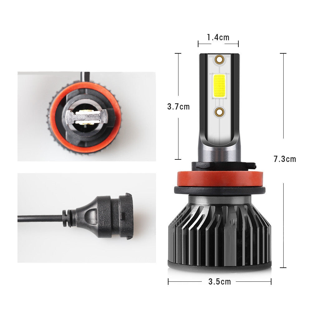 Lamp H11 LED Headlights Kit Low Beam Bulb Super Bright 6000K Cool White 6000LM
