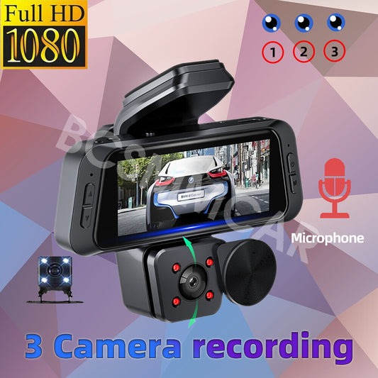 2in WiFi Three Lens WIFI Car DVR Video Recorder Dash Cam Parking Monitoring 170¡ã