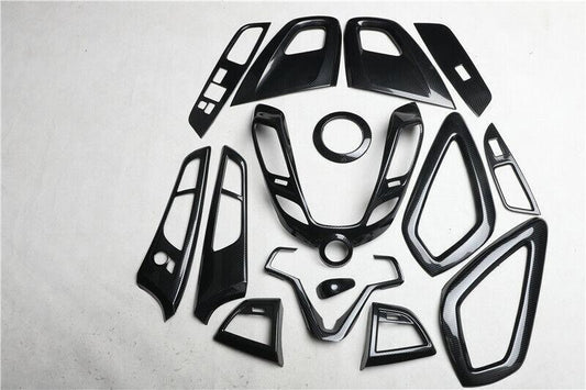 for Hyundai for Veloster 12-17 Carbon Fiber Full Interior Trim Dashboard Door Cover