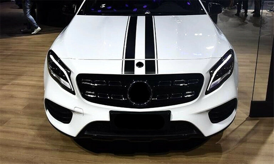 2pcs Accessory Racing Hood Stripes Decal Vinyl Stickers Black for Car SUV Truck