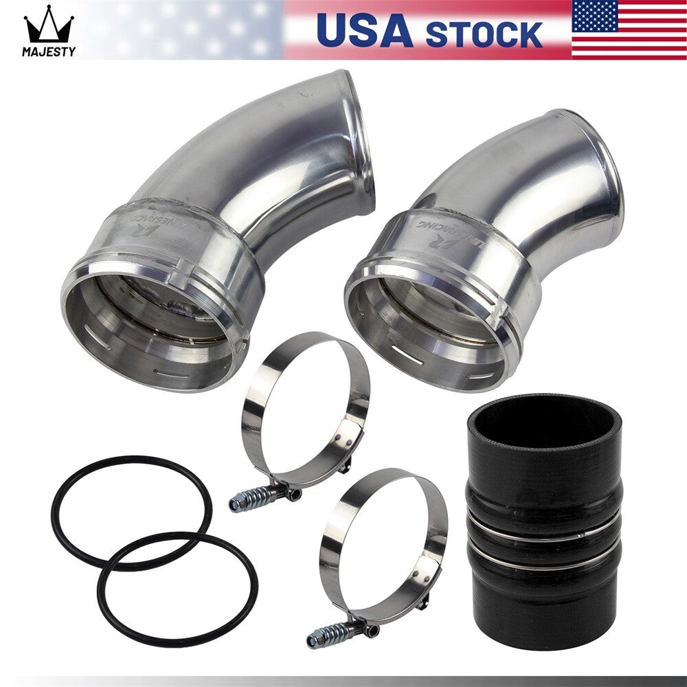 Cold-Side Intercooler Pipe Boot Kit For 06-10 for Chevy for GMC Duramax 6.6L Silver