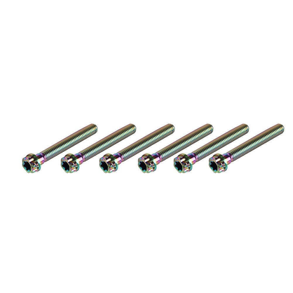 6pcs Bolts Torx Head Flange Screws M10x50mm Rainbow For Motorcycle Bike