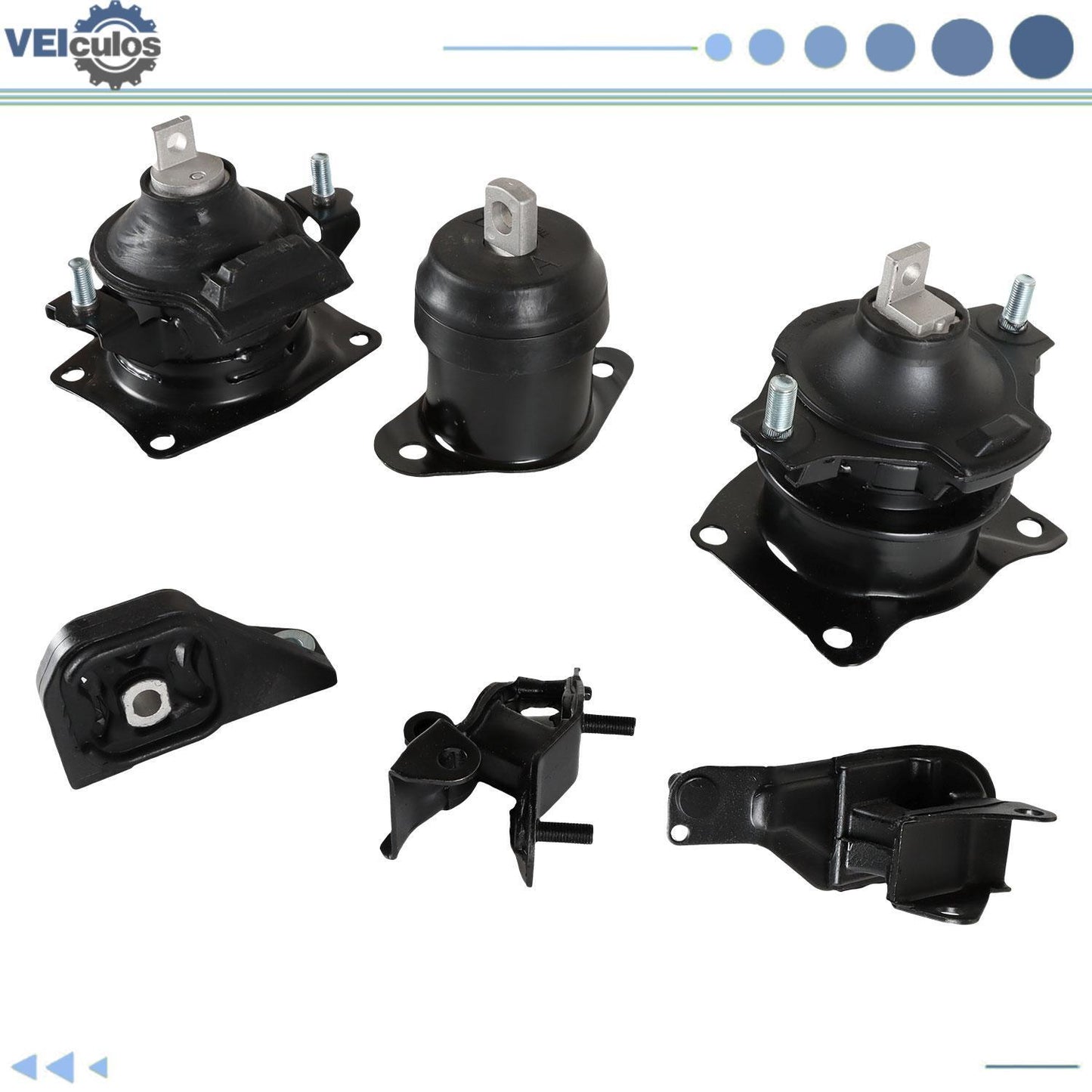 For 2003-2007 for Honda Accord 2.4L Automatic Engine Motor  Trans Mount Set 6x