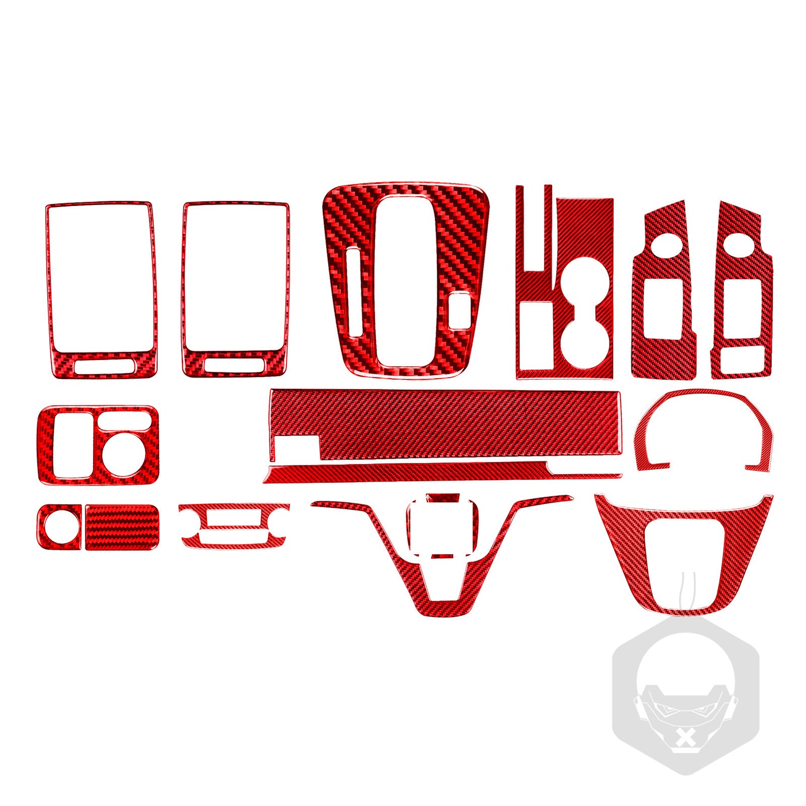 20PCS Red Carbon Fiber Daahboard Interior Set Kit Trim for Honda CR-V 2007-2011