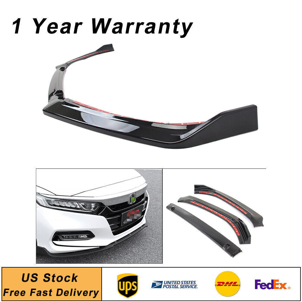 Front Bumper Lip Splitter Spoiler Side Skirt Protection for Honda Accord 2018-20
