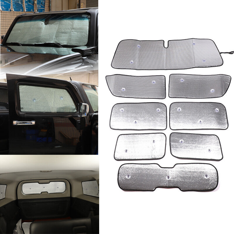 8-piece set of car window sun visors with complete UV protection suitable for Hummer H3 (2005-2009)