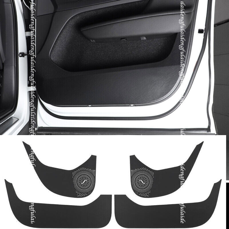 for Volvo XC40 2019-2024 Carbon fiber leather Door Anti Kick Pad Protective Trim