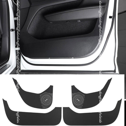 for Volvo XC40 2019-2024 Carbon fiber leather Door Anti Kick Pad Protective Trim