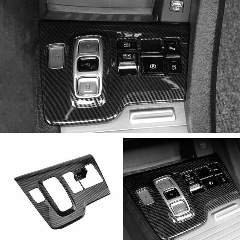 Carbon Fiber Center Gear Shift Box Panel Cover Trim for Hyundai Sonata 2020-2022