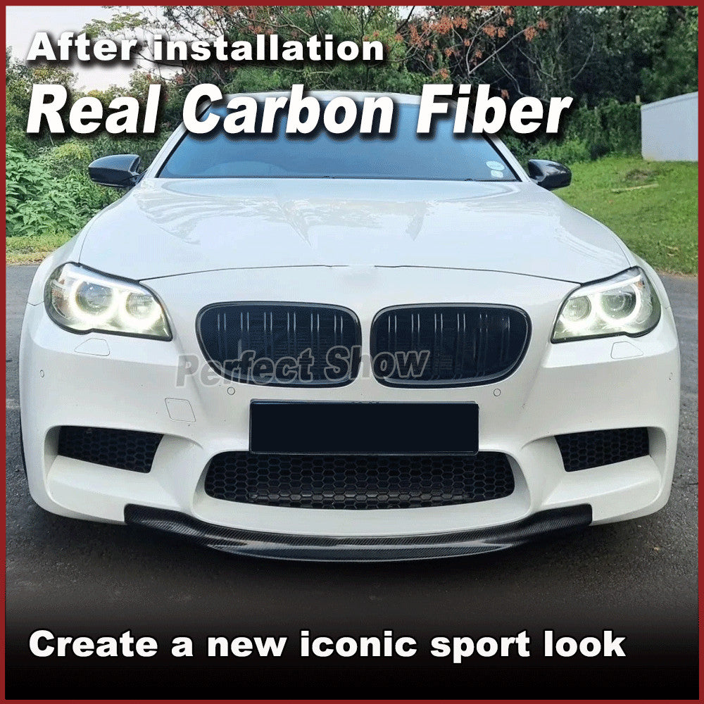 Fit for BMW 5 Series F10 M5 2012-2016 Real Carbon Fiber Front Bumper Lip Spoiler