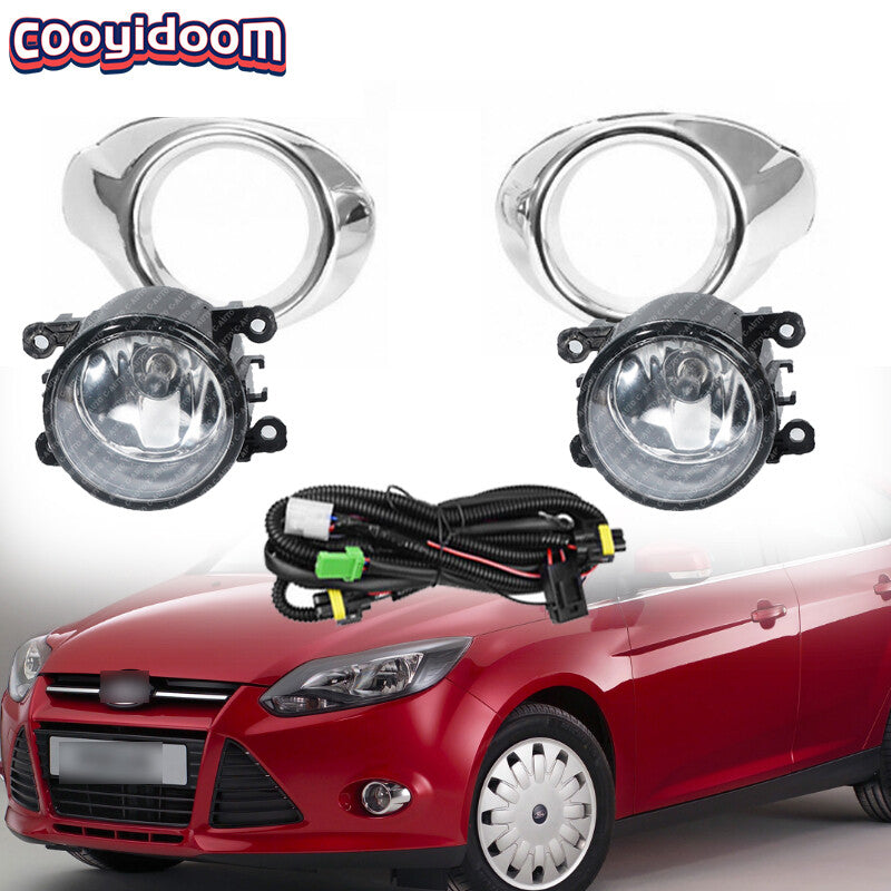 for Ford Focus 3 2012-2014 Fog Lamp Frames Chrome Fog Light Cover Foglight wire