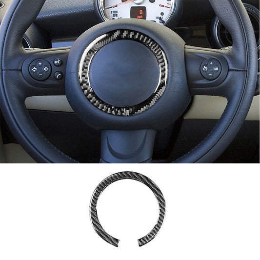 1X Carbon Fiber Steering Wheel Trim for BMW for Mini Cooper R55 R56 R57 2007-2010