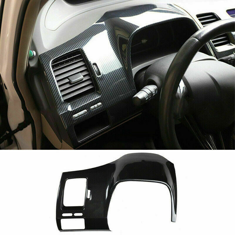 for Honda for Civic 2006-11 Carbon Fiber Inner Dashboard Instrument Panel Cover Trim