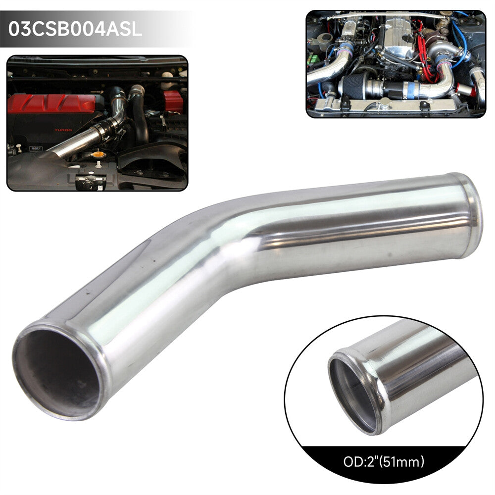 45 Degree 51mm 2.0 inch Aluminum Intercooler Intake Pipe Piping Tube Hose