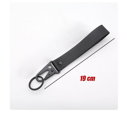 Car keychain/ring with lanyard, black, 19cm, suitable for Honda and for Acura .