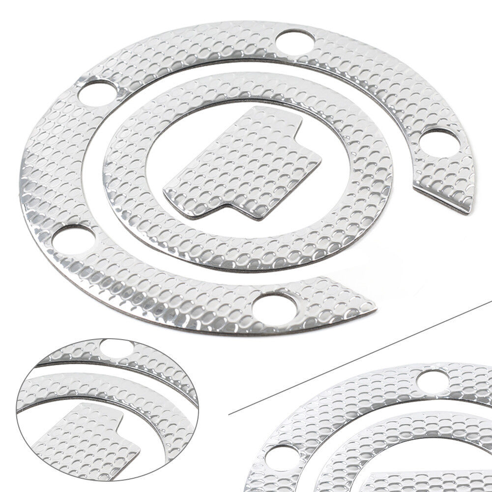 Silver Gas Tank Fuel Cap Cover Protector Pad Sticker Decal for Yamaha R1 R6 FZ1