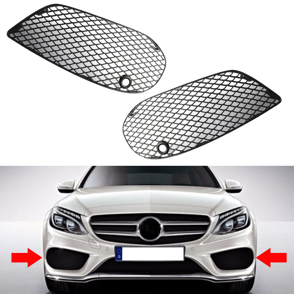 2X Left Right Bumper Fog Light Air Vent Grille Cover Trim For C300 2015-2016