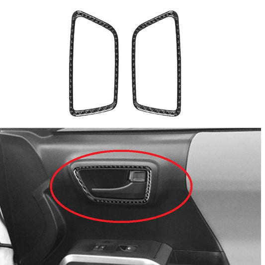 Carbon Fiber Interior Front Door Handle Frame Cover Trim for Toyota Tacoma 16-21