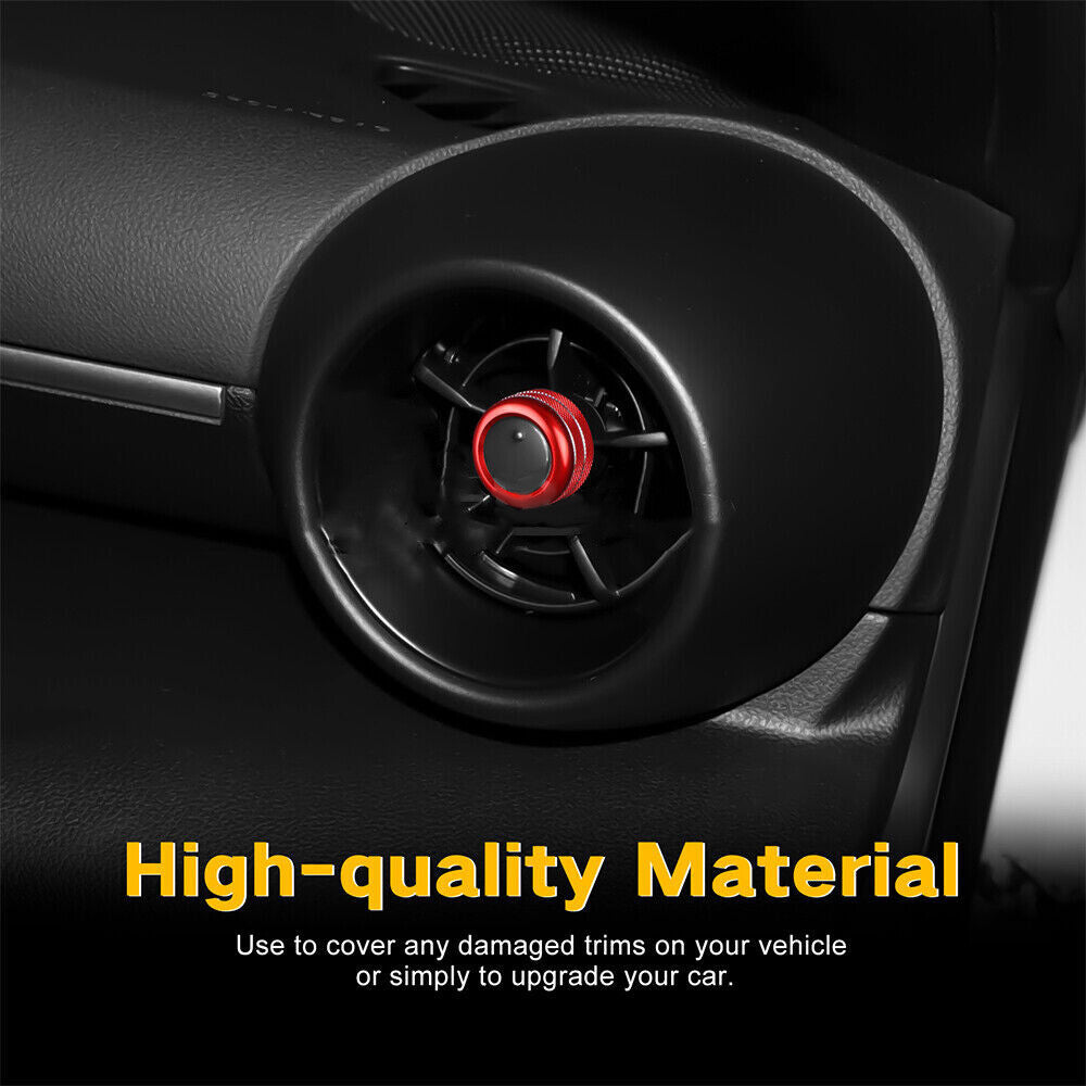 2PCS Red Air Outlet Side Defogger Ring Aluminum for Subaru BRZ GR86 21-23