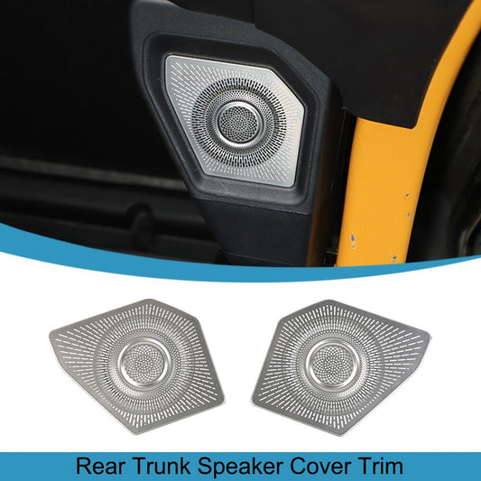 Silver Rear Trunk Speaker Audio Frame Cover Trim for Ford Bronco 2021-2024 Tone
