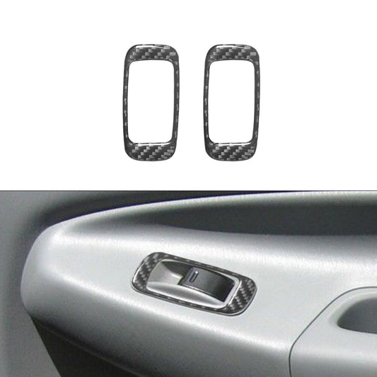 Rear Window Switch Button Trim Cover Carbon Fiber for Toyota Tacoma 2012-2015
