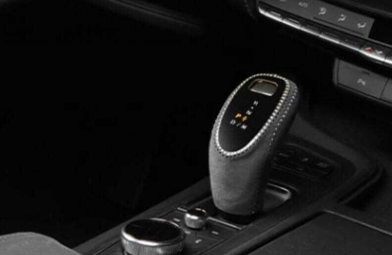 Central Console Gear Shift Knob Trim Black Suede Leather for Cadillac CT5 20-24
