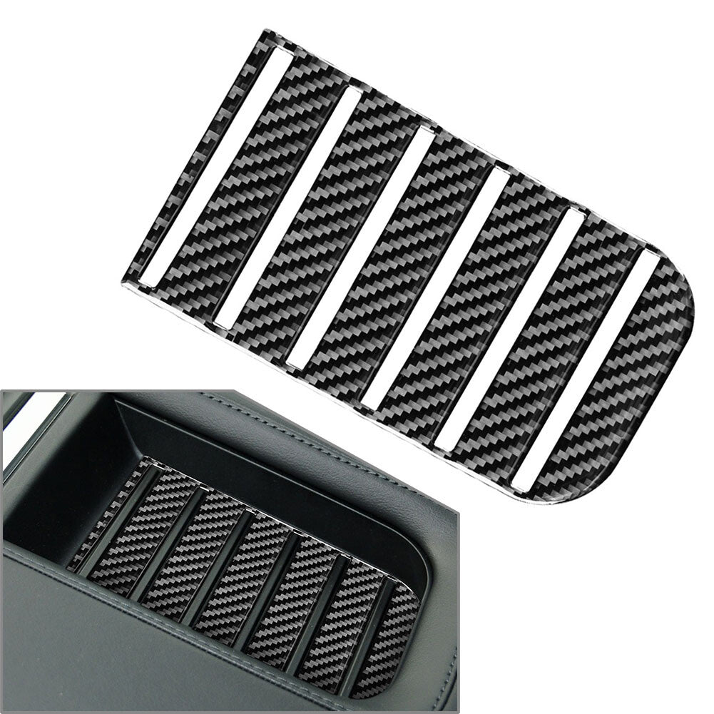 Carbon Fiber Armrest Box Slot Panel Cover Trim for Toyota Tundra 2014-2021